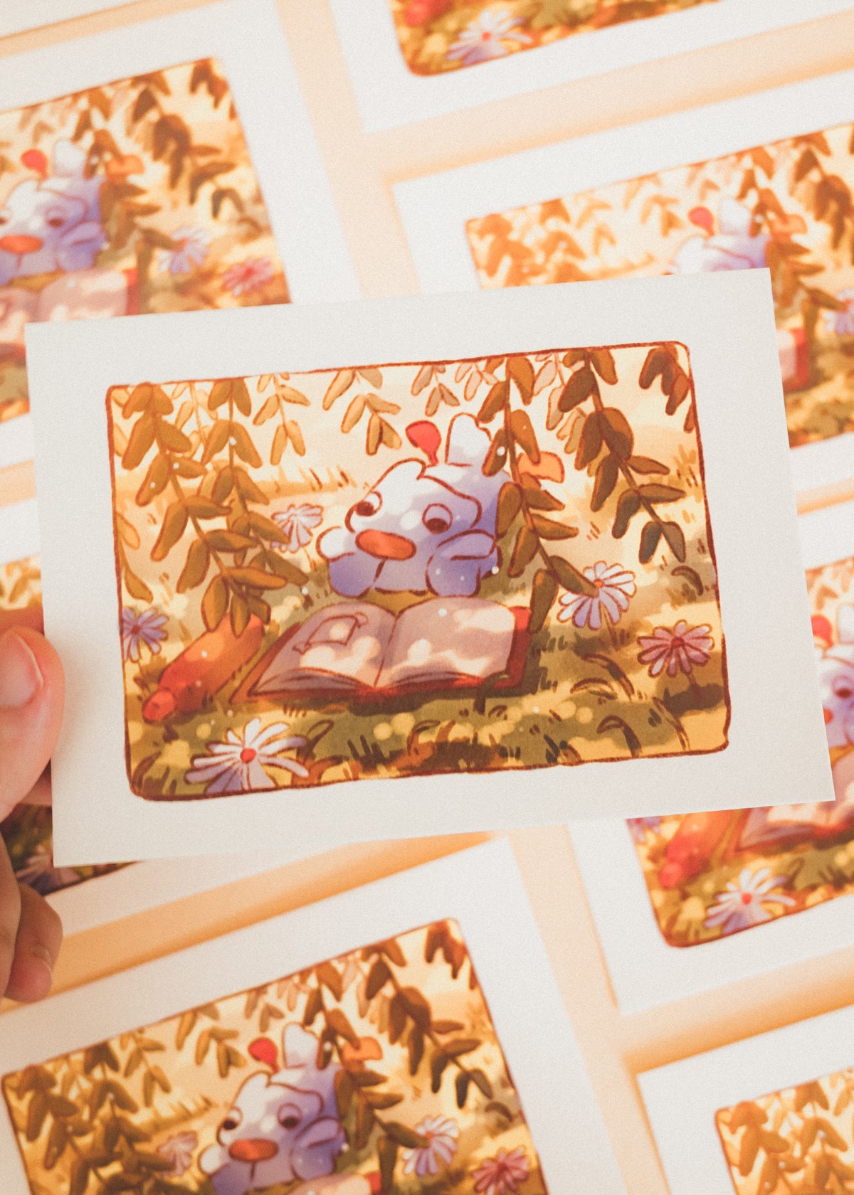 Minis prints - Canard qui lit dans l’herbe