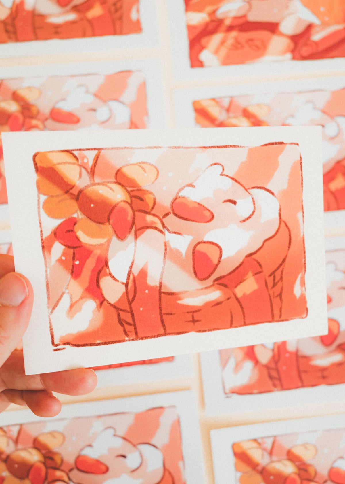 Minis prints - Canard sieste dans panier