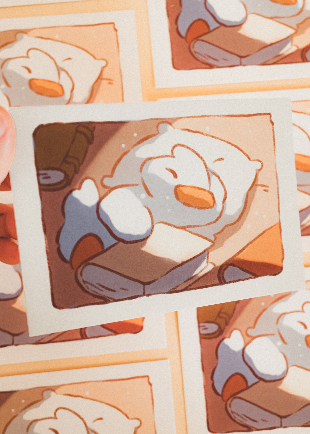 Minis prints - Canard qui fait dodo avec un livre