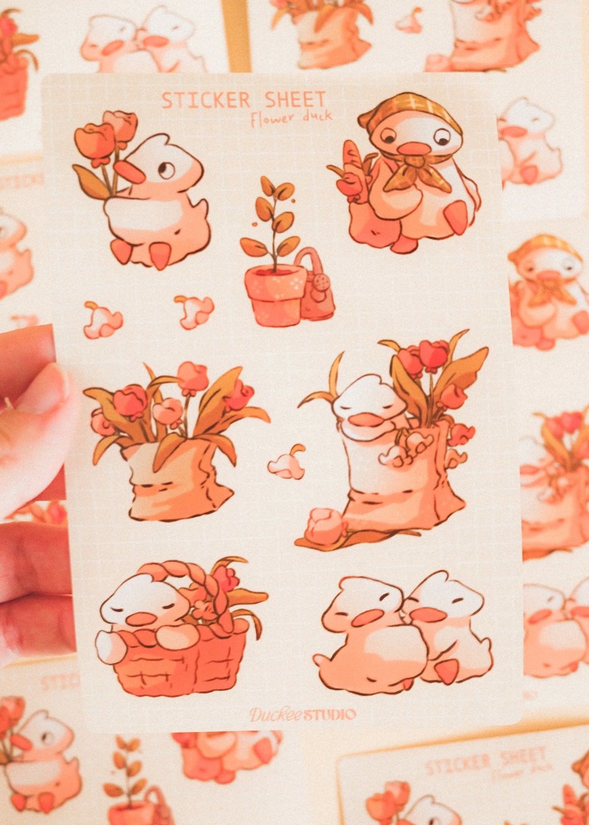 Feuille de stickers - Flower duck