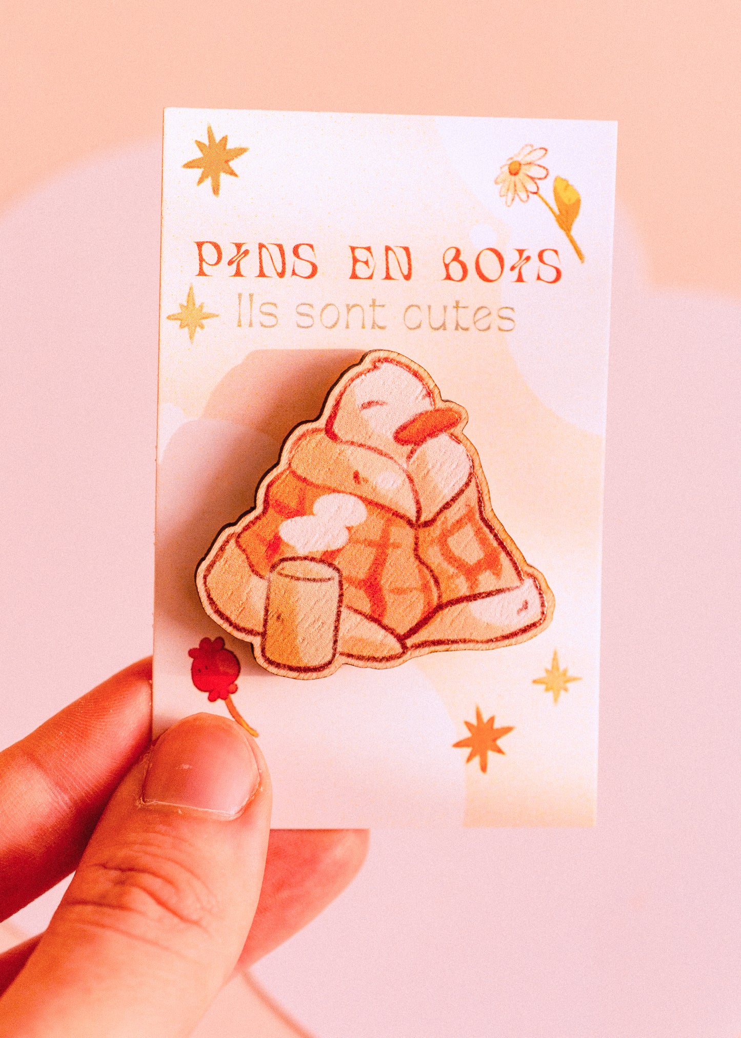 Pins en bois - Canard plaid