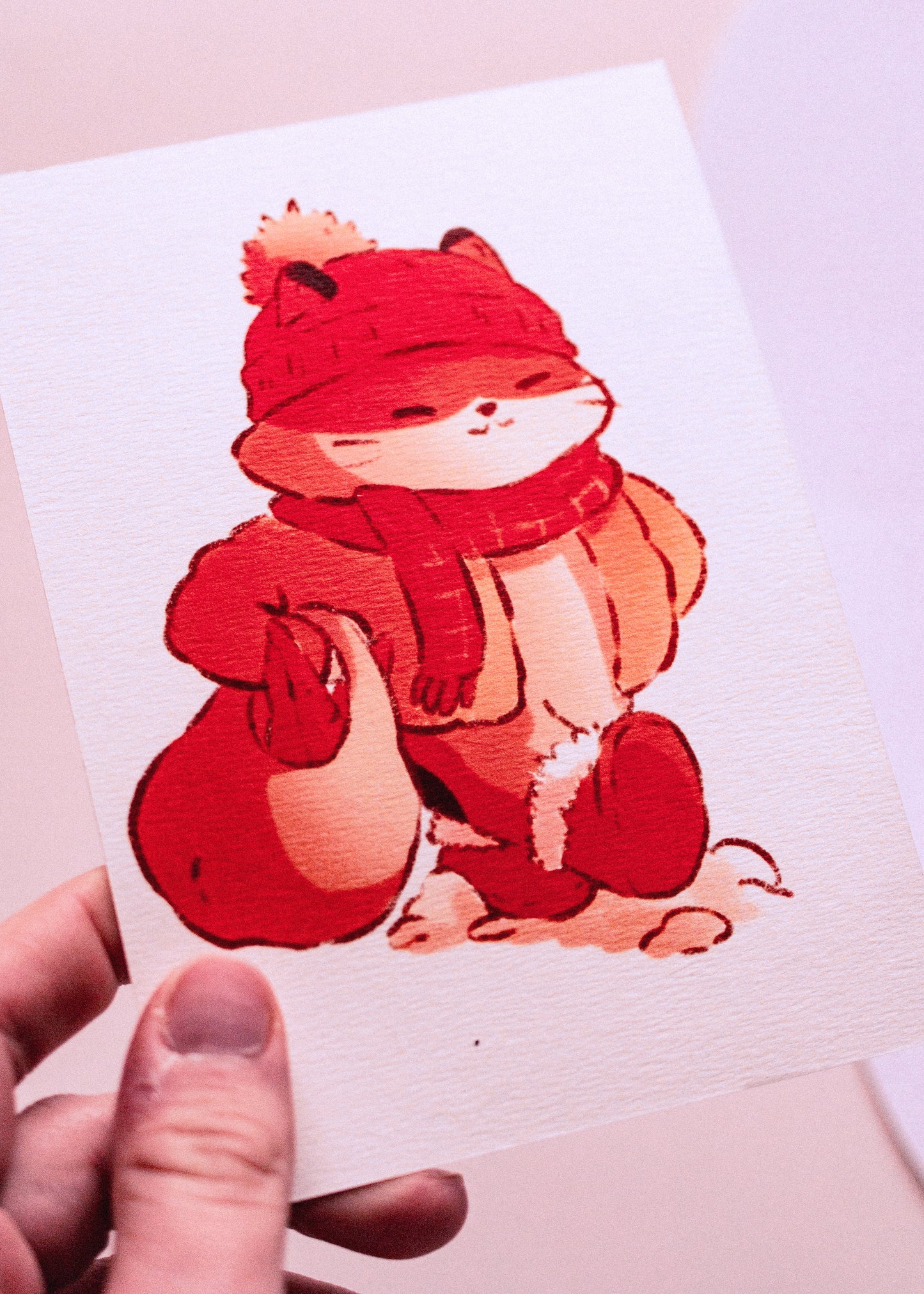 Mini prints - Snowy cat race