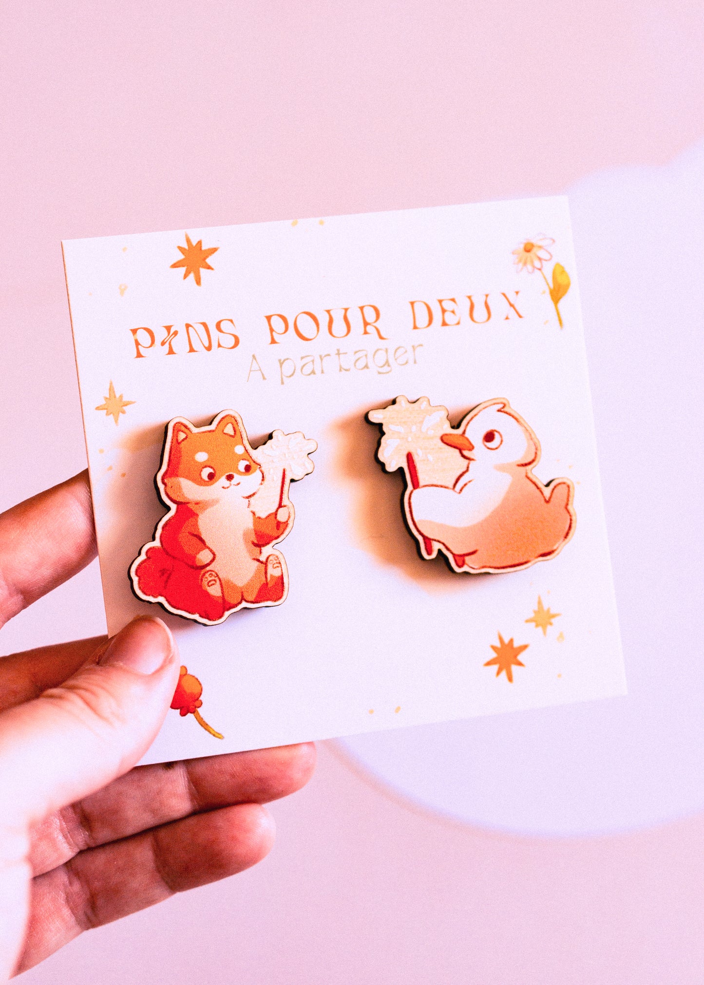 Pins en bois duo - Feu d'artifice