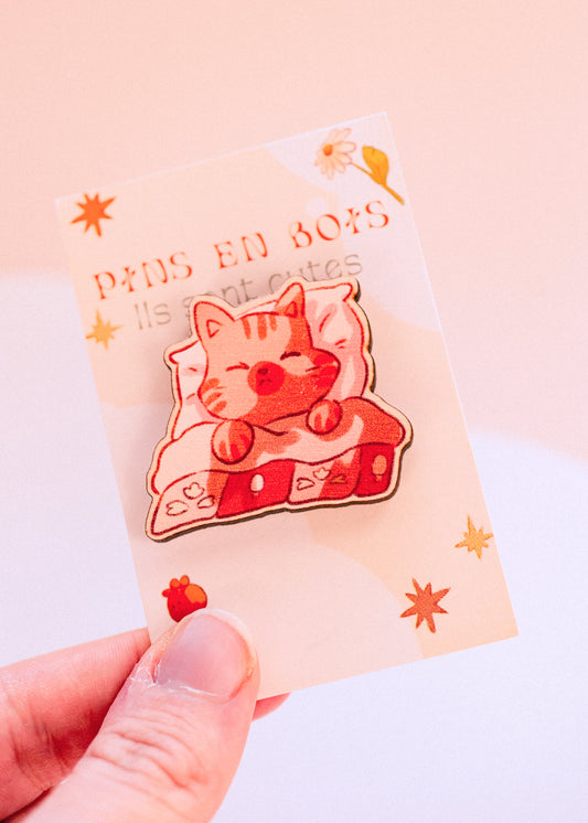 Pins en bois - Chat dodo