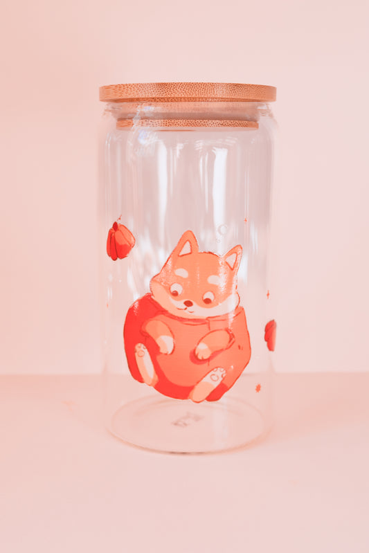 Glass - Shiba pumpkin