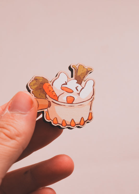 Wooden pins - Bubble tea duck