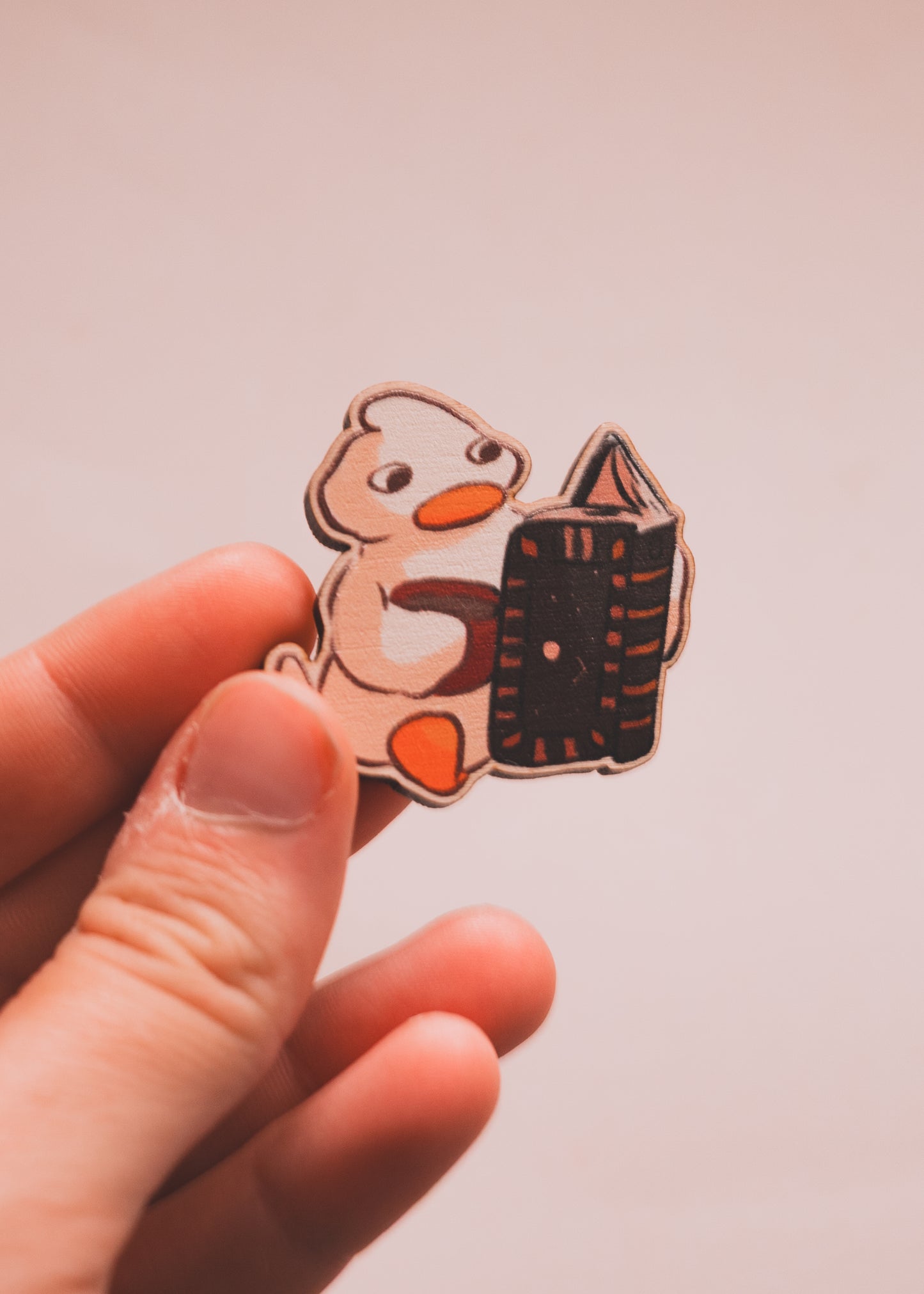 Pins en bois - Canard lecture