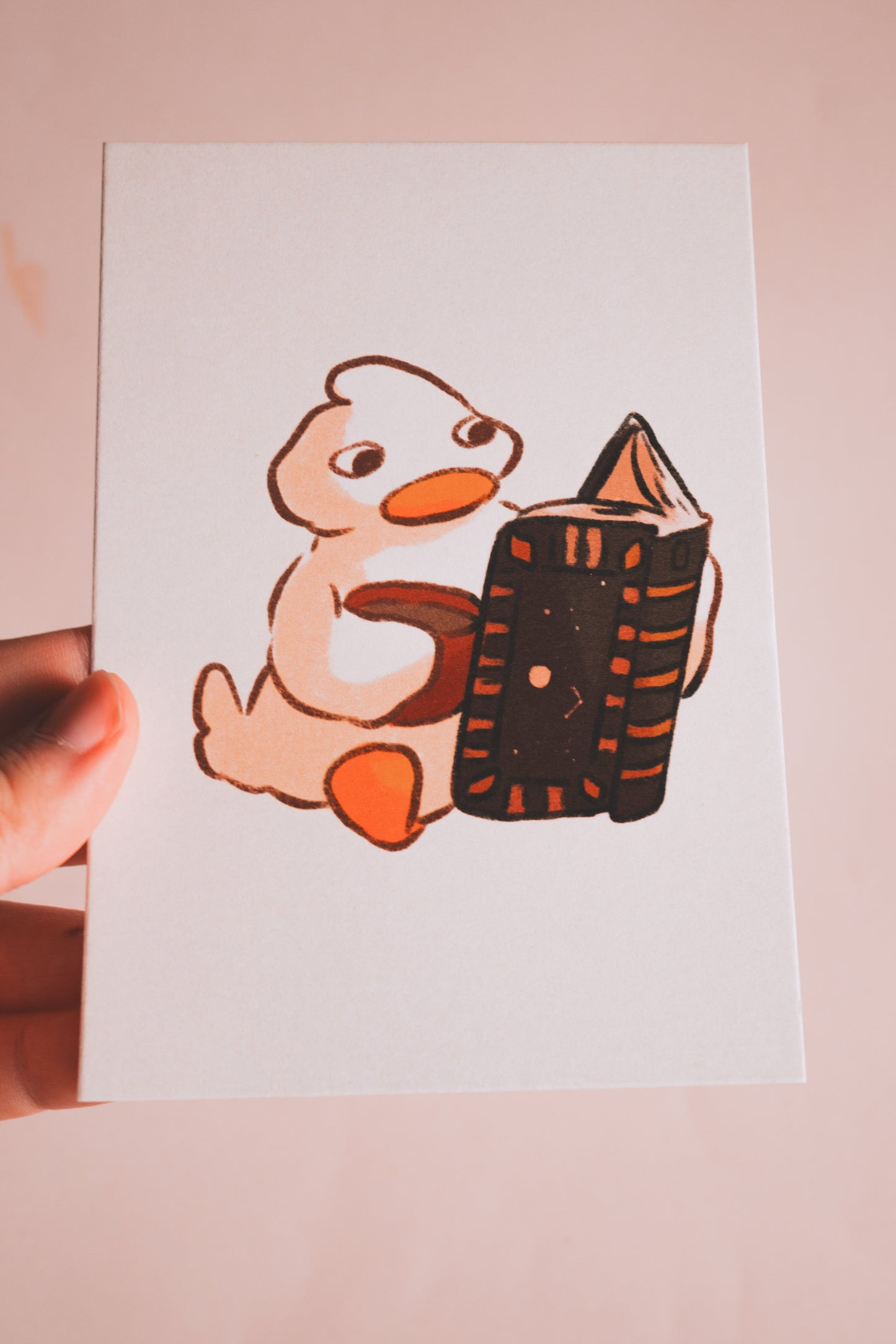 Minis prints - Canard lecture café