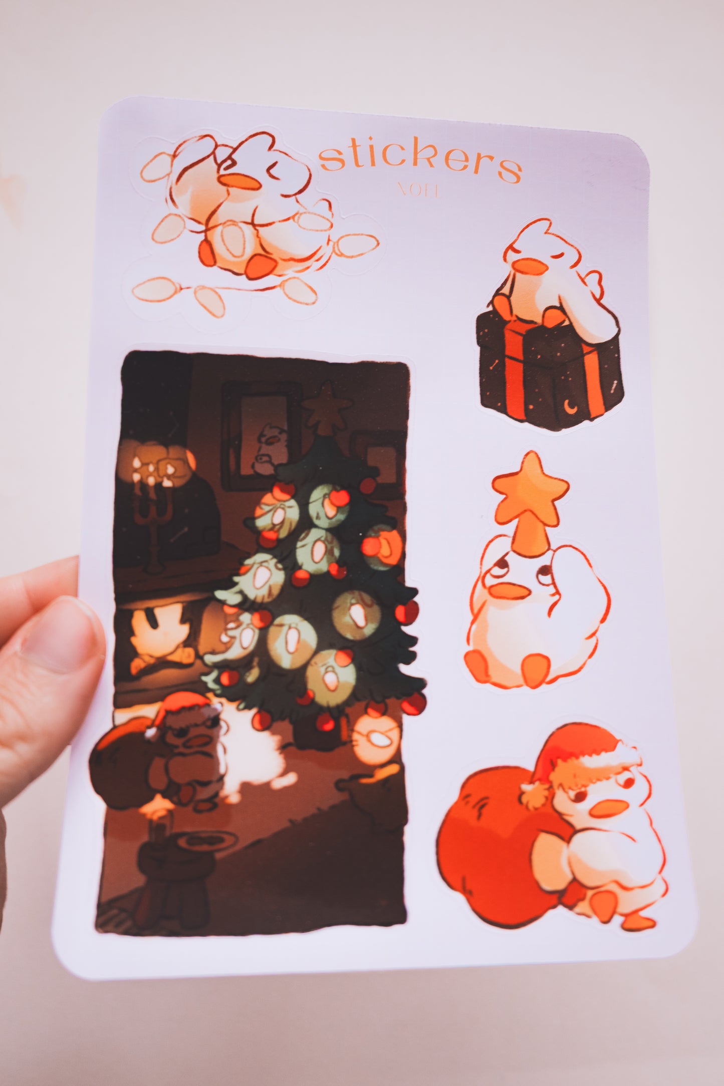 Feuille de stickers - Soir de Noel
