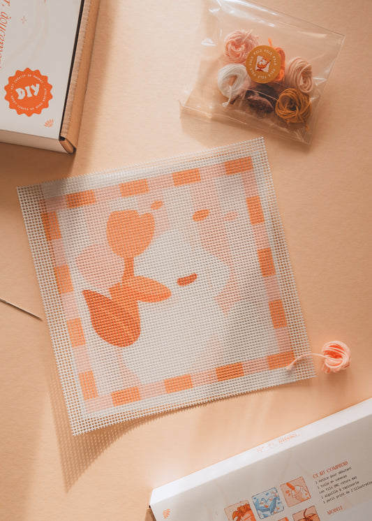 Kit a canevas - Canard fleur