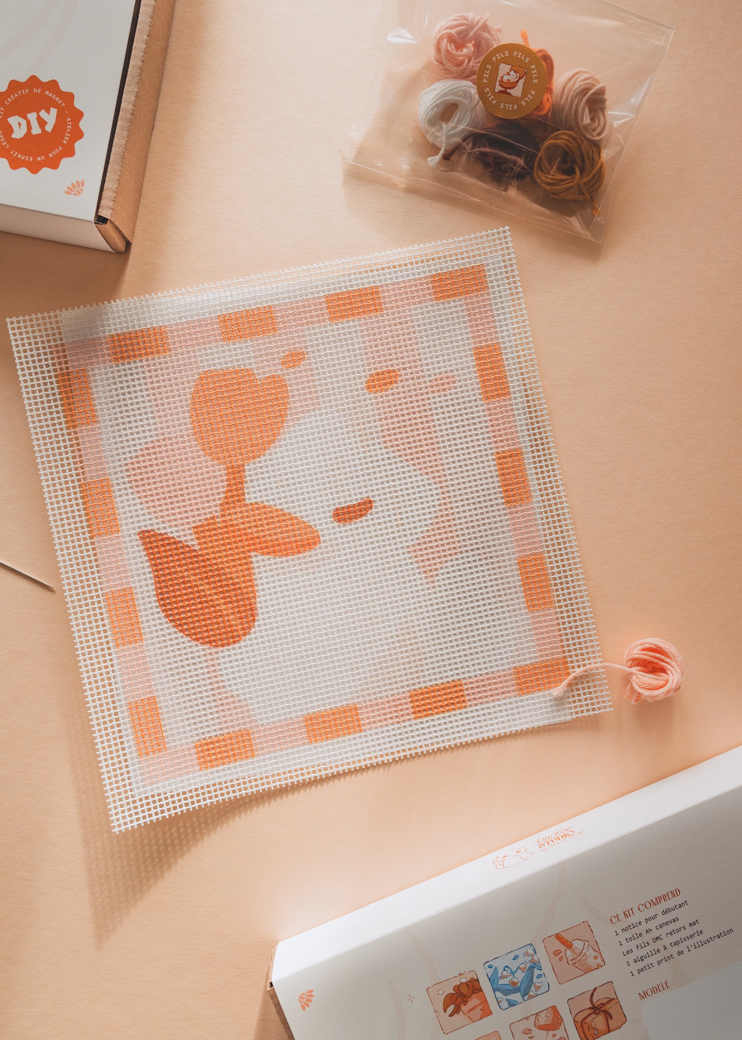 Kit a canevas - Canard fleur