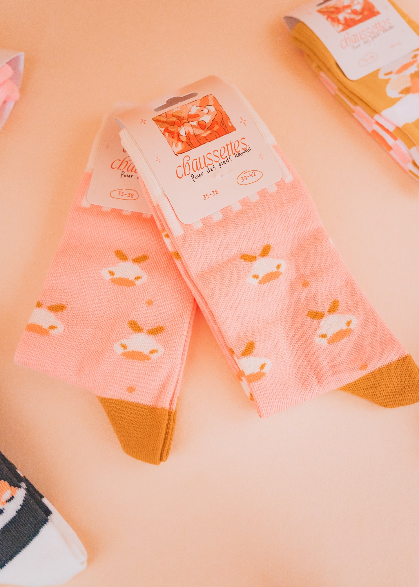 Chaussettes - Printemps canard motif fleurs