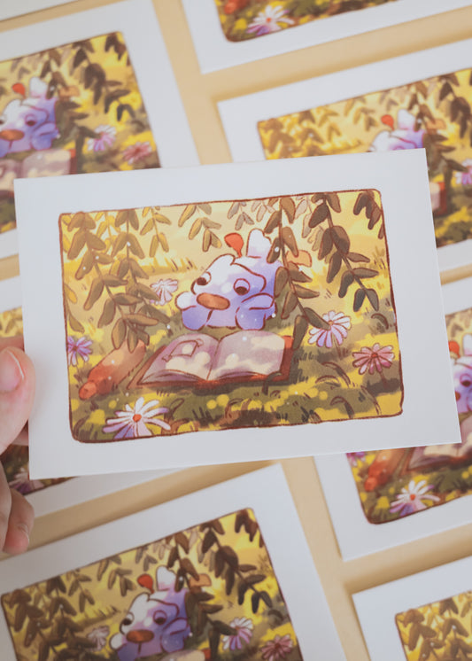 Minis prints - Canard qui lit dans l’herbe
