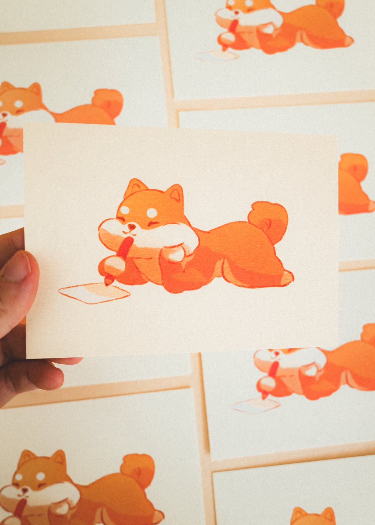 Minis prints - Shiba qui écrit