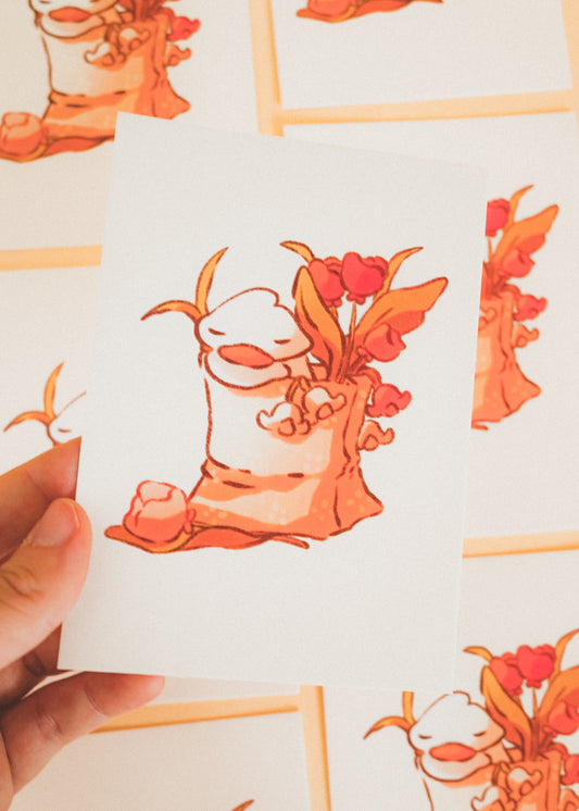 Minis prints - Canard dans le sac à fleurs