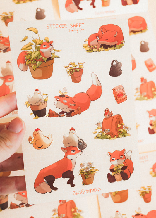 Sticker sheet - Fox in the plants