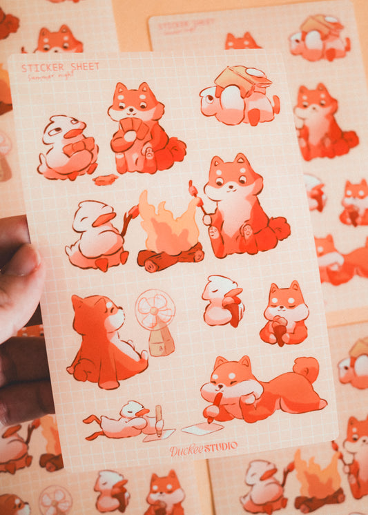 Feuille de stickers - Soirée d'été