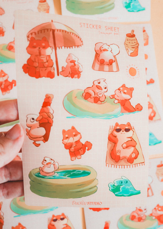Feuille de stickers - Piscine party