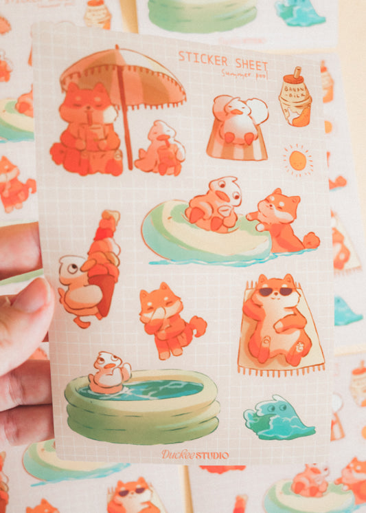 Feuille de stickers - Piscine party