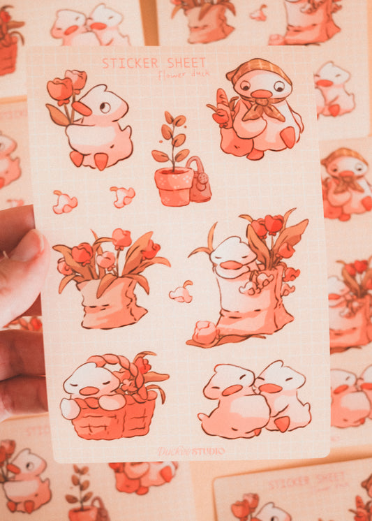 Feuille de stickers - Flower duck