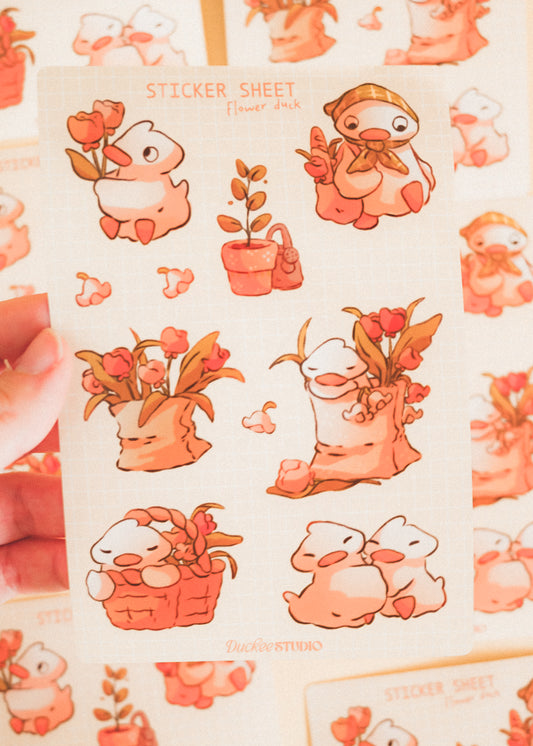 Feuille de stickers - Flower duck
