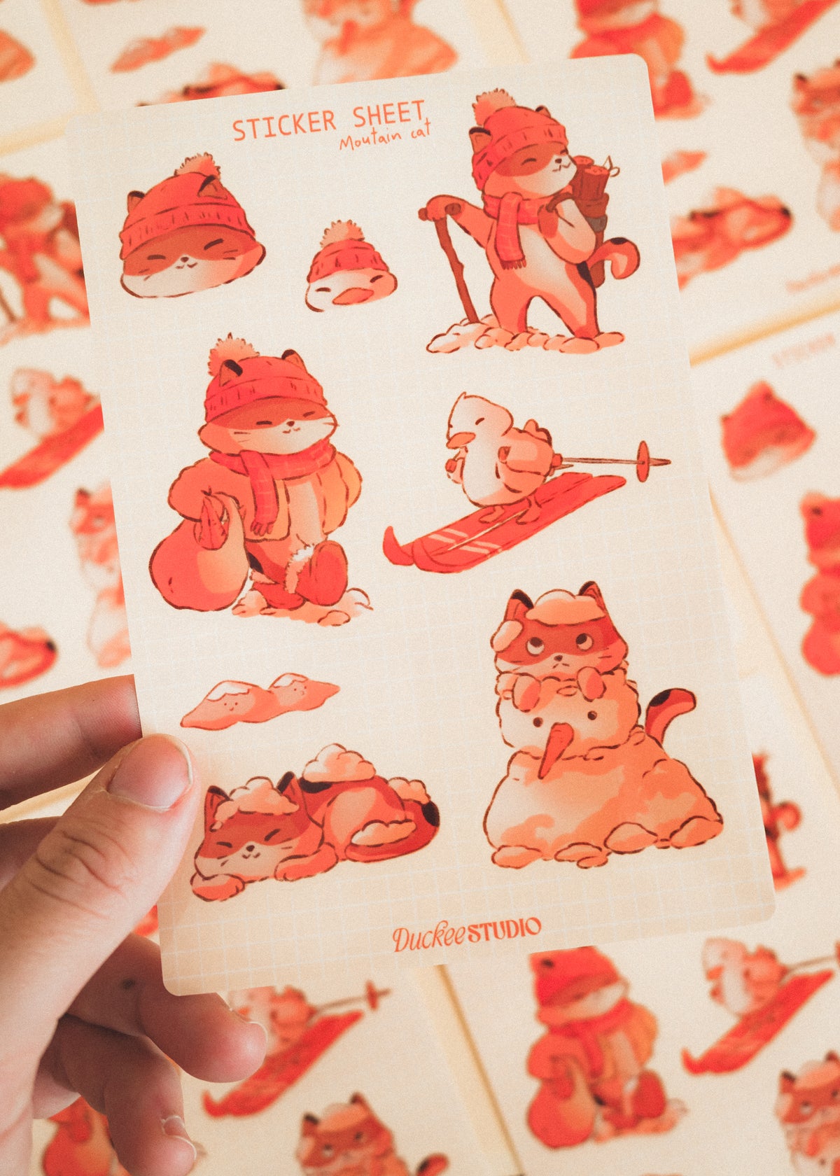 Feuille de stickers - Chats montagnards