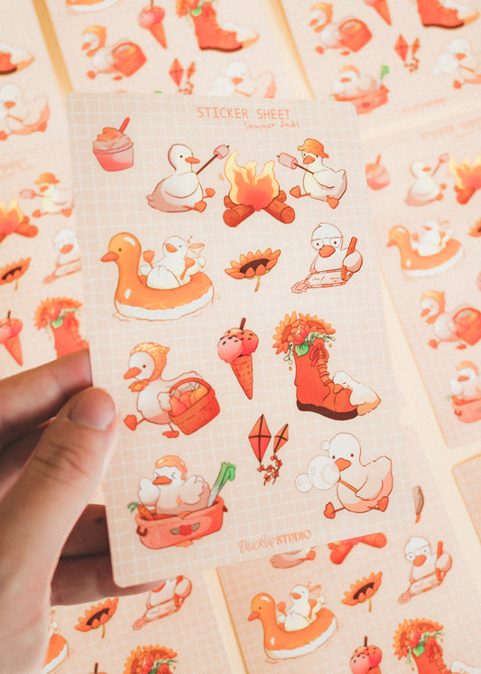 Sticker sheet - Summerly ducks 