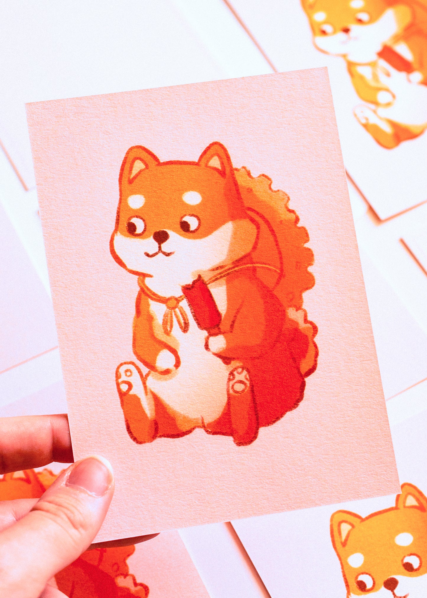 Minis prints - Shiba avec sa glace