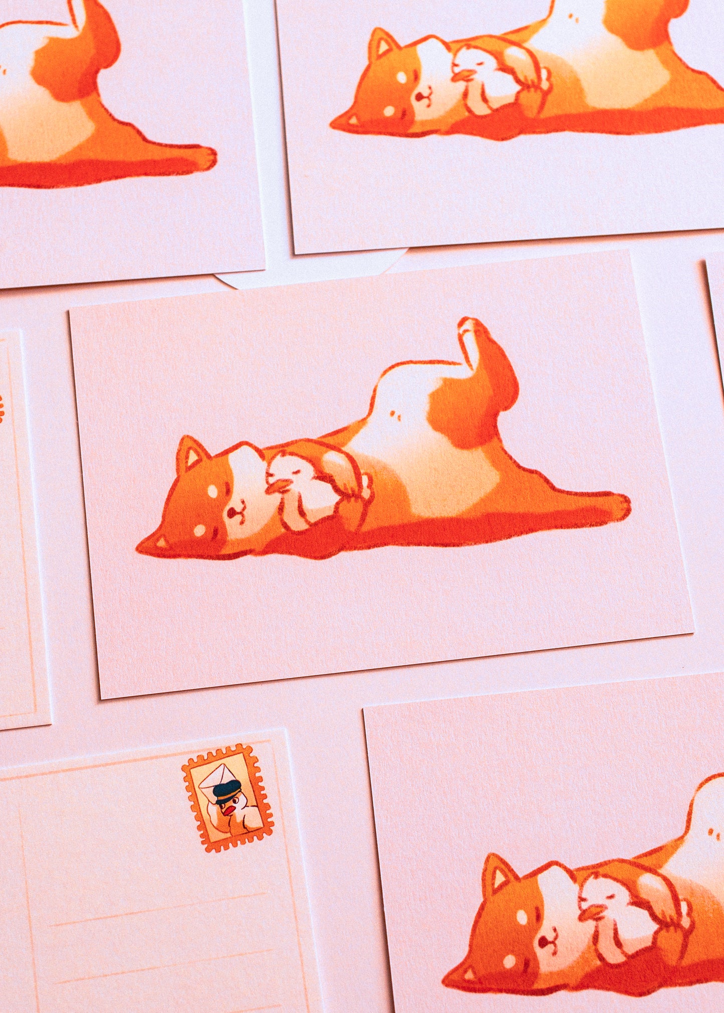 Minis prints - Shiba couché avec Magret