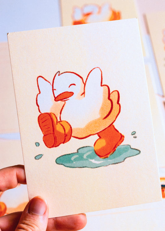 Mini prints - Duck in the puddle