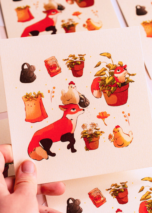 Print - Spring Foxes