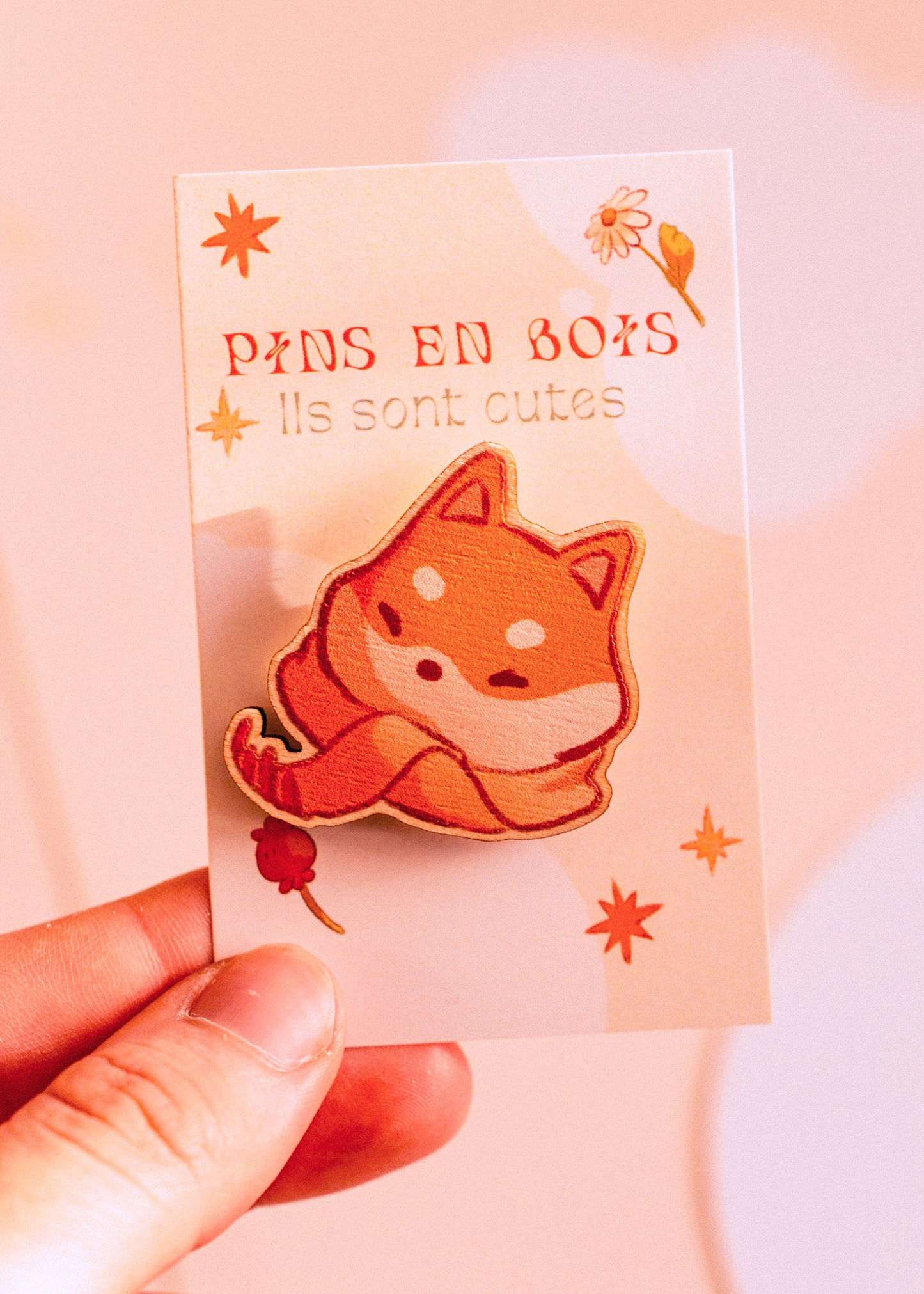 Pins en bois - Shiba écharpe