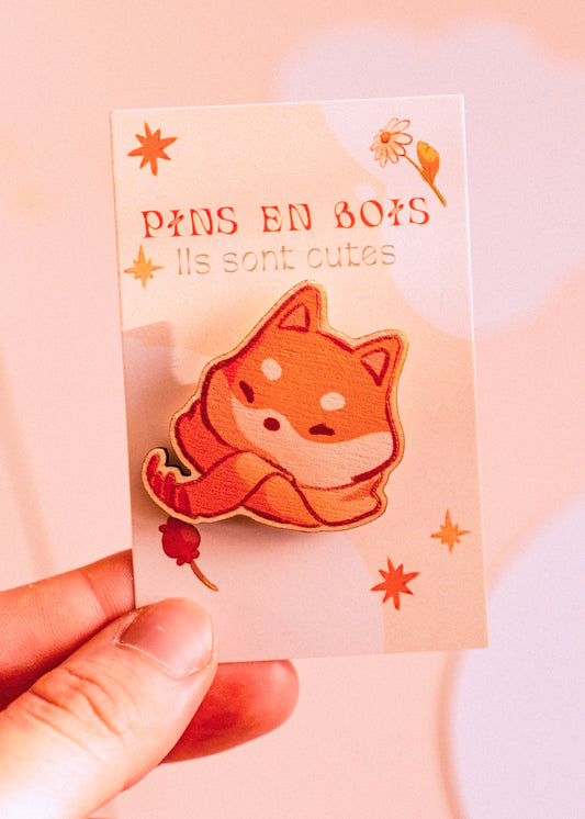 Wooden pins - Shiba scarf