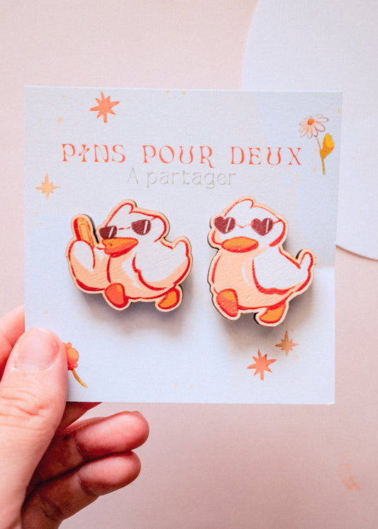 Wooden pins - Bubble tea ducks