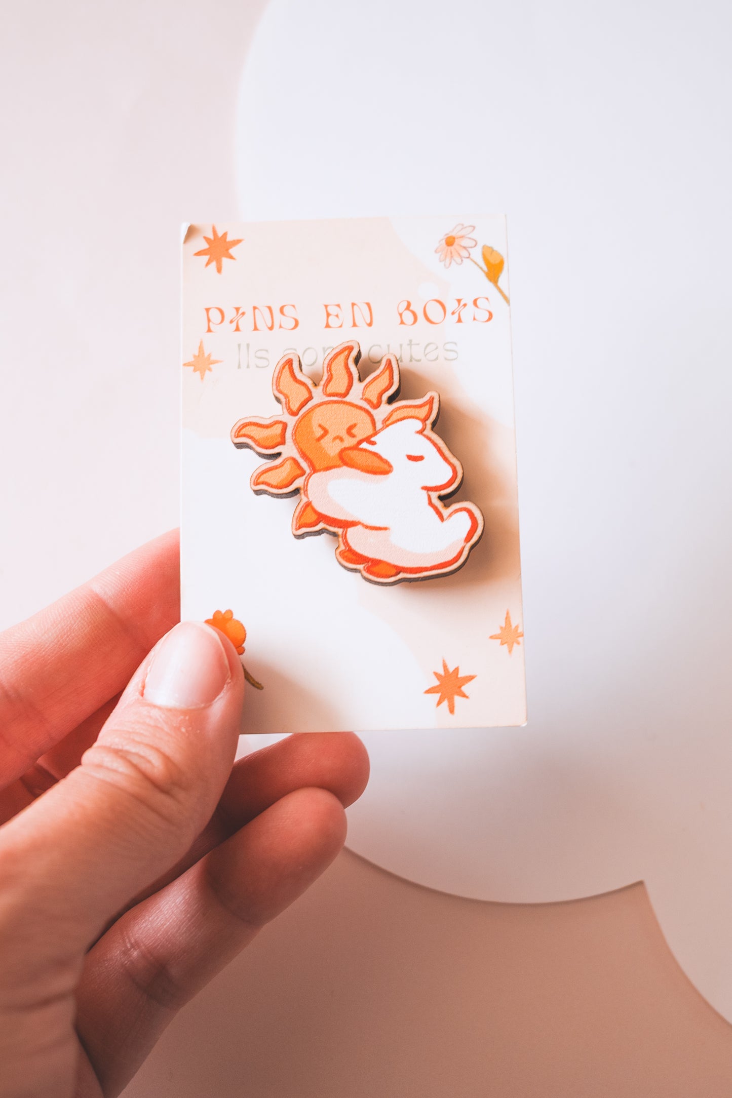 Pins en bois - Sun hug