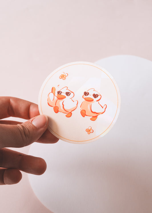 Sun catcher attrape-soleil canard décoration fenêtre illustration originale