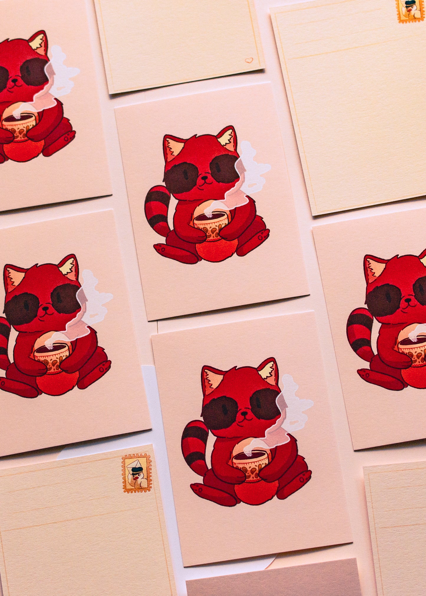 Minis prints - Tanuki et son café