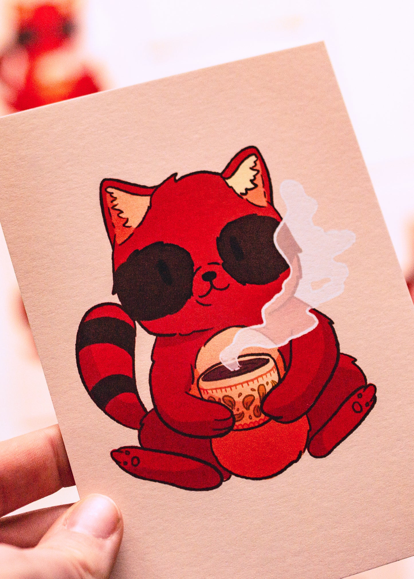 Minis prints - Tanuki et son café