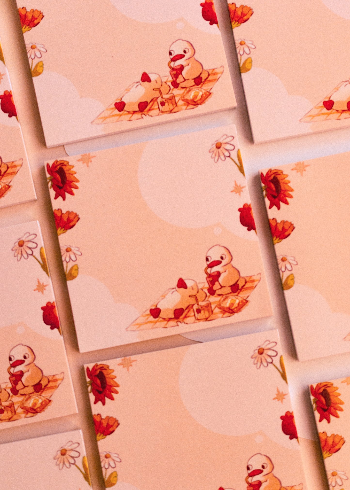 Square notepad - Spring ducks